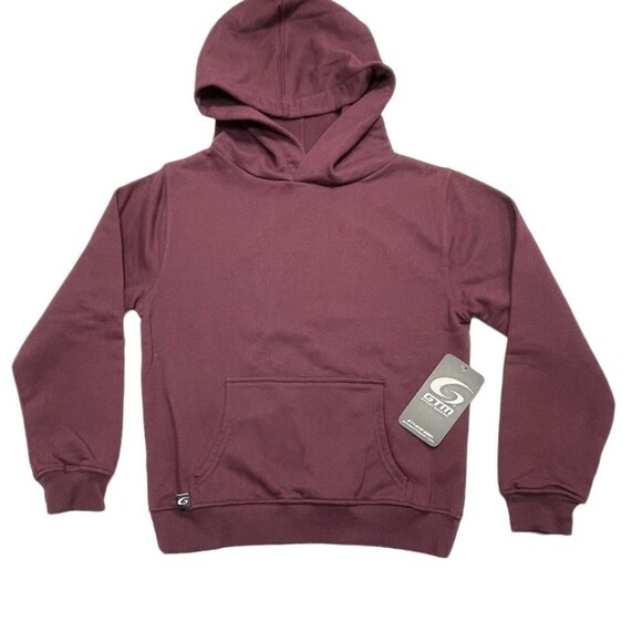 GTM SPORTSWEAR Unisex Kids‎ Fleece Hoodie Sizes YS/YM/YXL Burgundy Maroon NWT - Picture 1 of 11